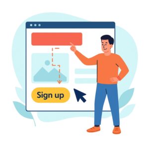 From Bounce to Buy: How UX Psychology Converts Visitors into Customers 2 Illustration showing how visual hierarchy guides user attention in website design